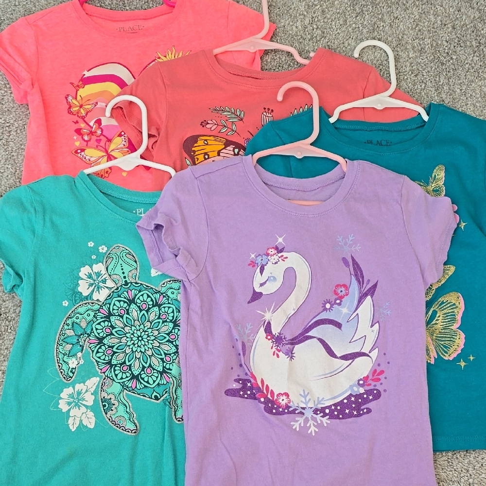LOT of 5 - Colorful Graphic T-Shirts for Kids